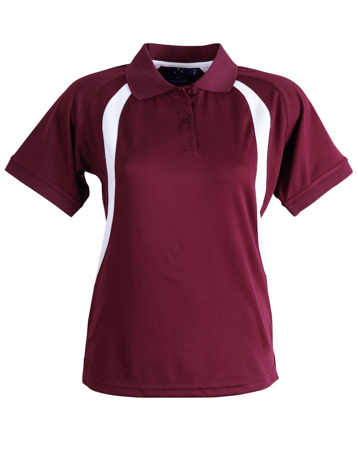 Maroon/White Ladies Olympic Polo