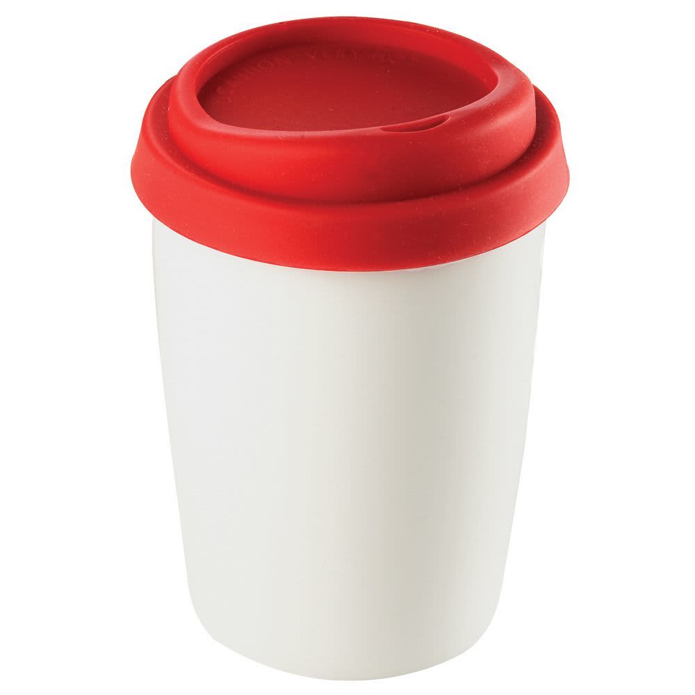 Red 250ml Ceramic Mug with Lid