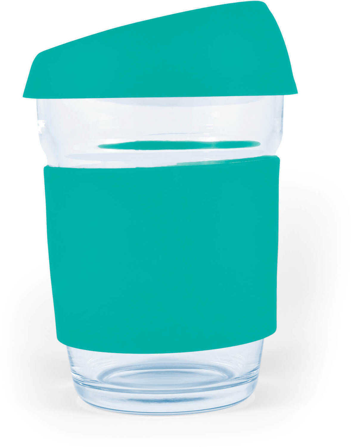 Teal Venice Glass Coffee Cup