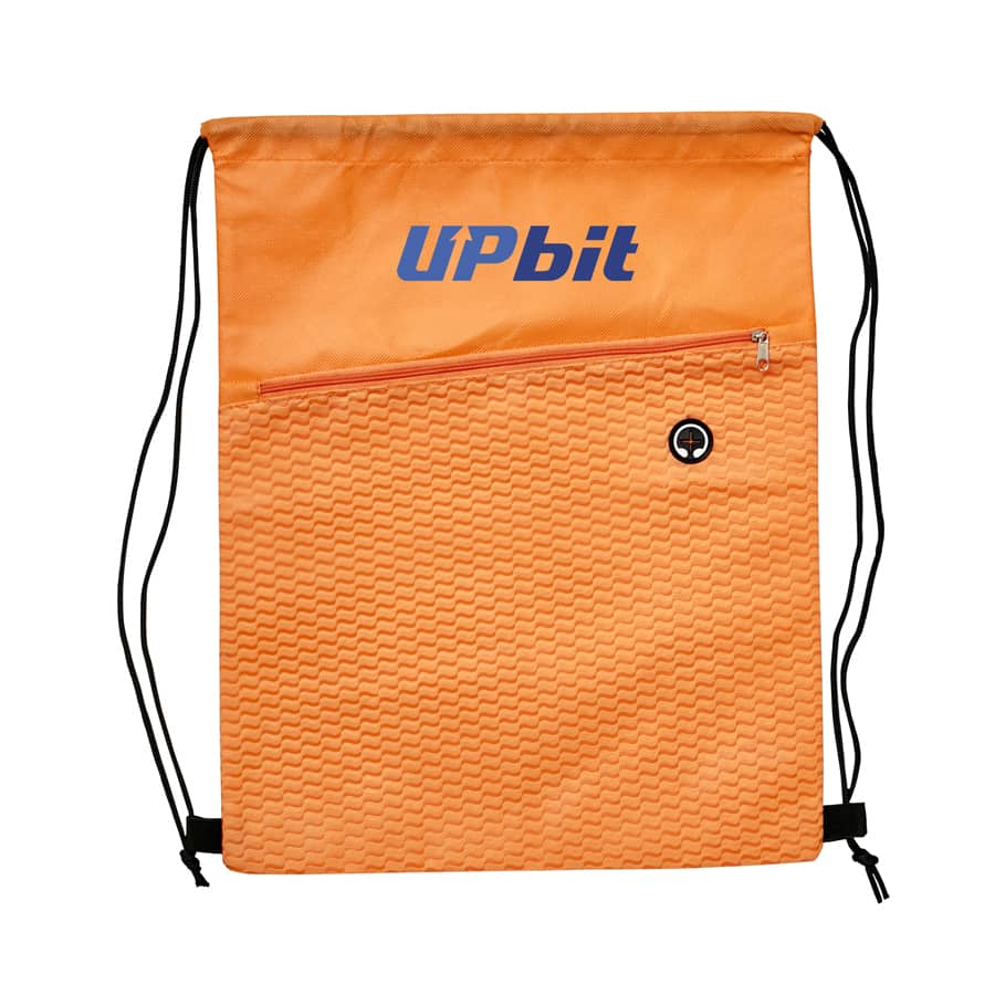 Orange Wave Strider Drawstring Bag