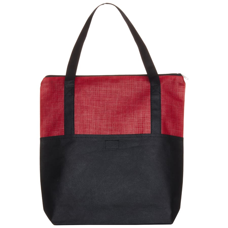 Red/Black Tote Bag with Pocket