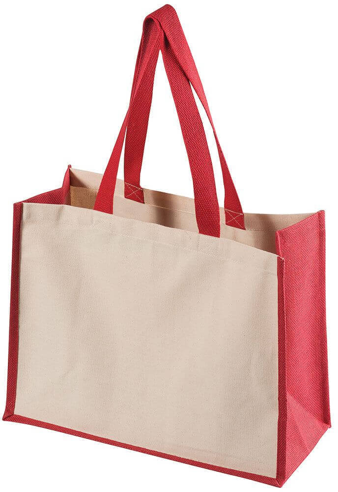 Red Natural Uber Cotton Canvas Tote Bag