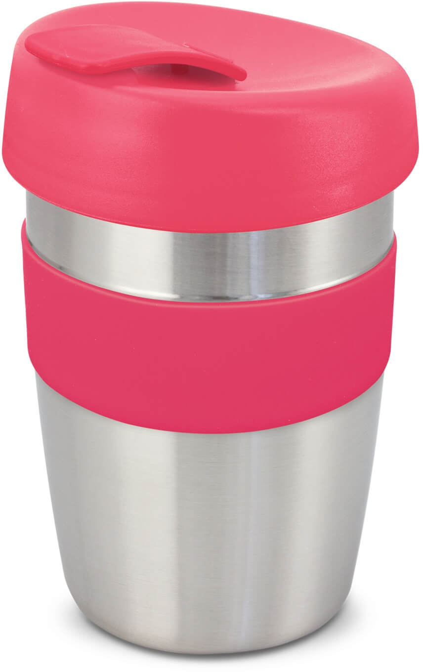 Pink Reusable Coffee Cup  + Silicone Band