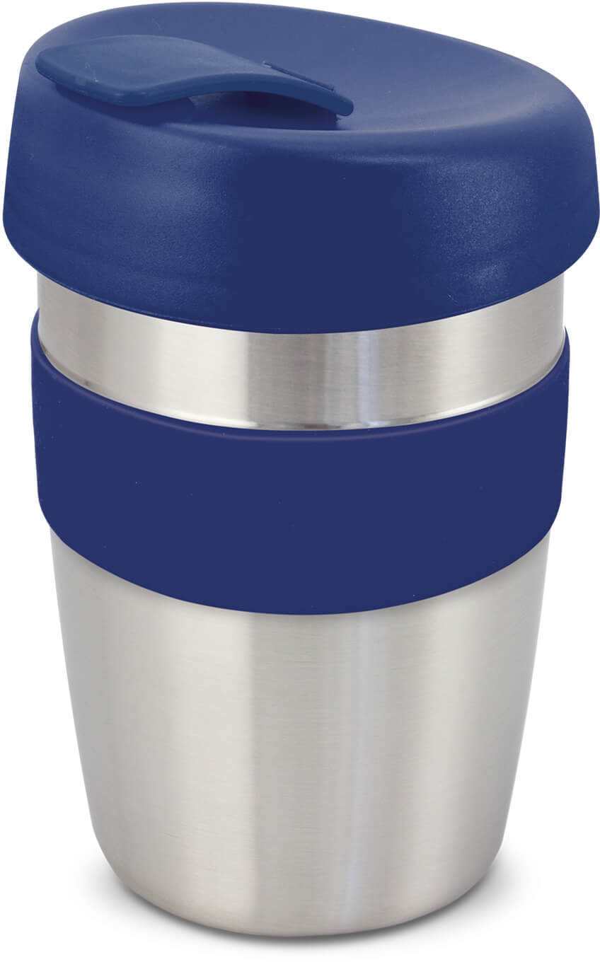 Dark Blue Reusable Coffee Cup  + Silicone Band