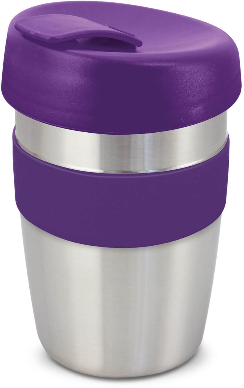 Purple Reusable Coffee Cup  + Silicone Band