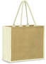 Natural/White Icara Jute Tote Bag