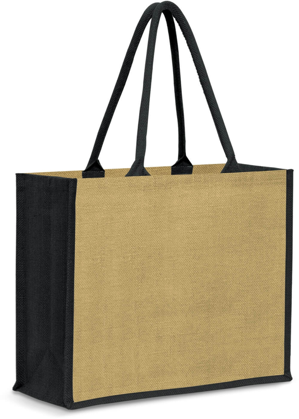 Natural/Black Icara Jute Tote Bag