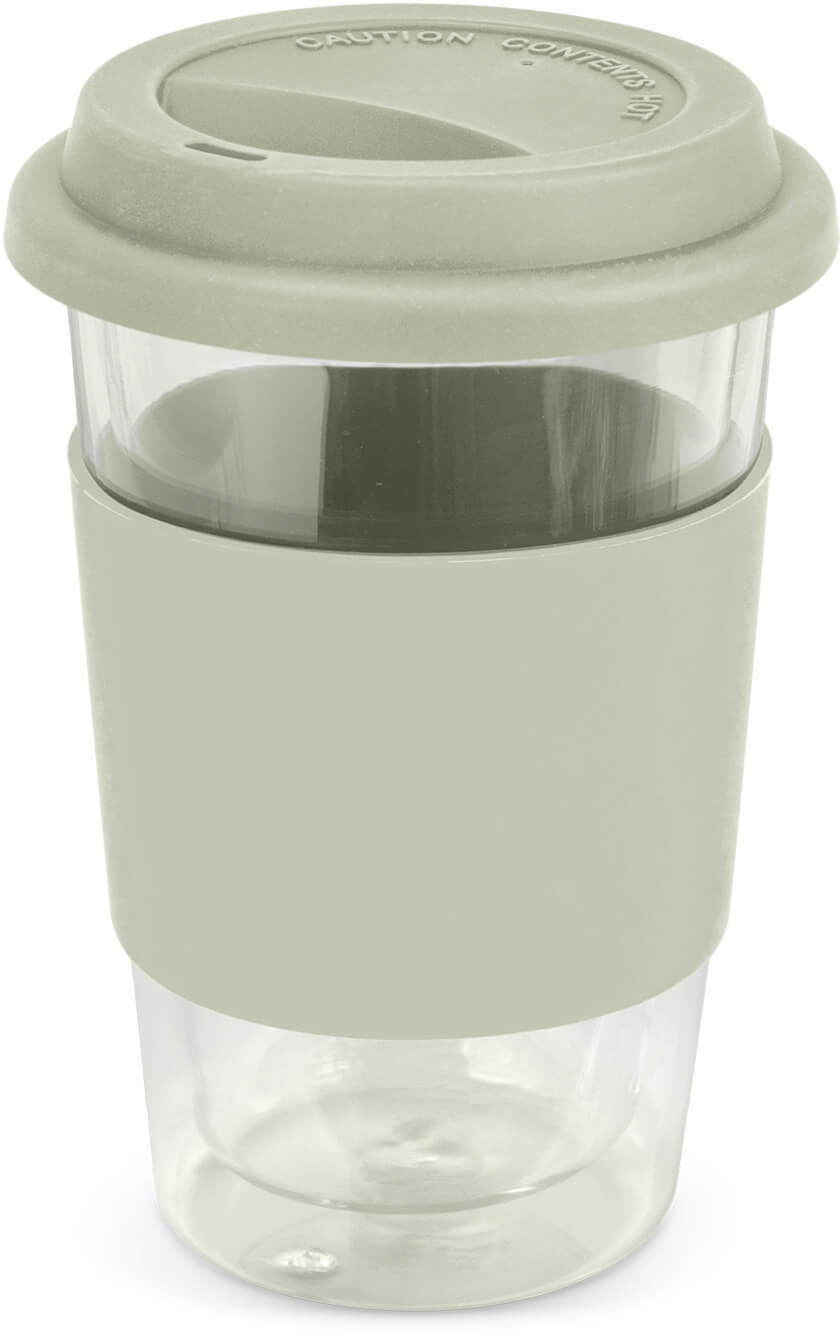 Grey 350ml Inca Double Wall Glass Cup