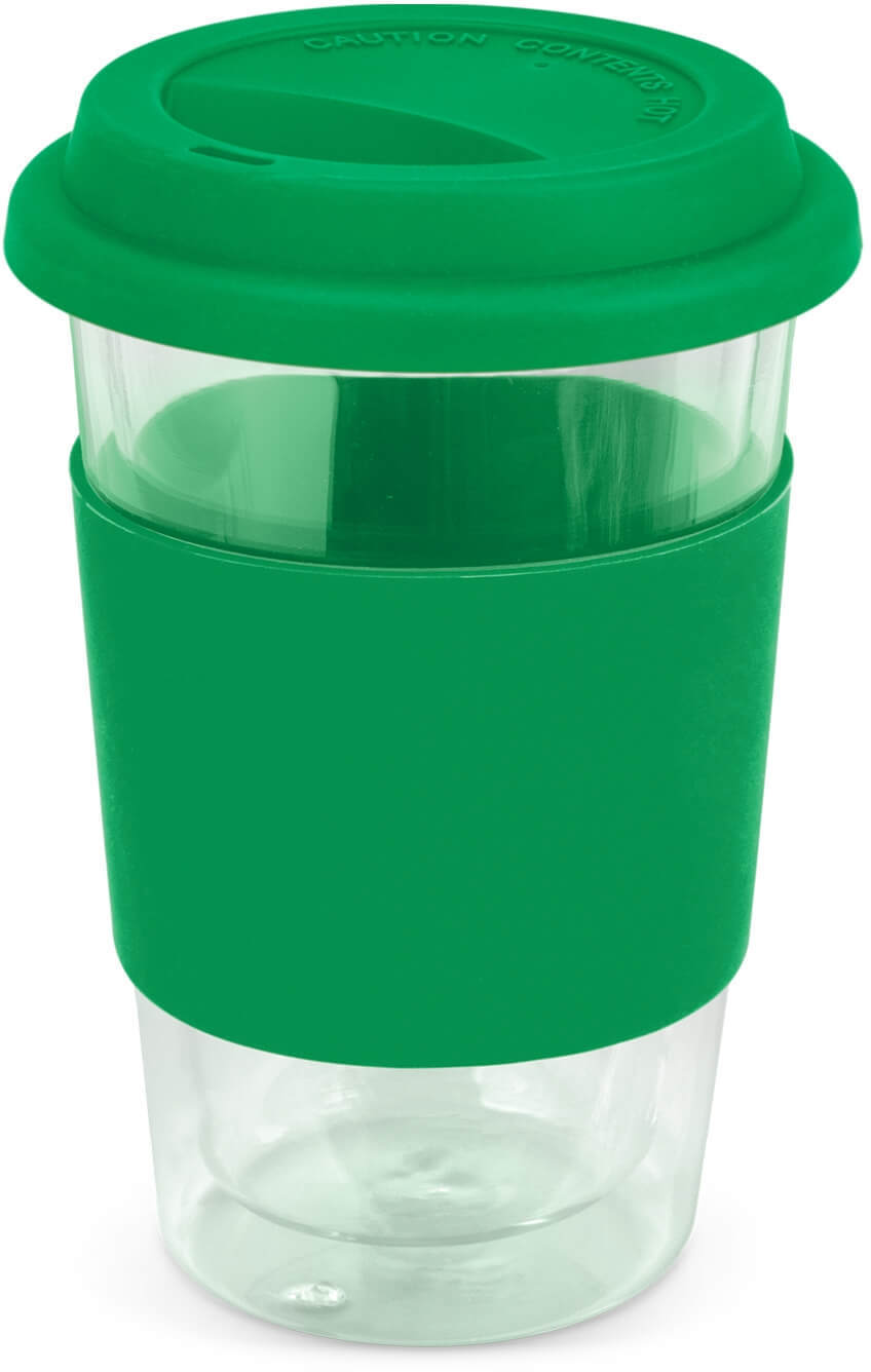 Dark Green 350ml Inca Double Wall Glass Cup