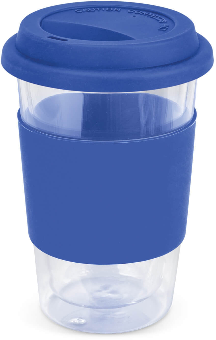 Dark Blue 350ml Inca Double Wall Glass Cup