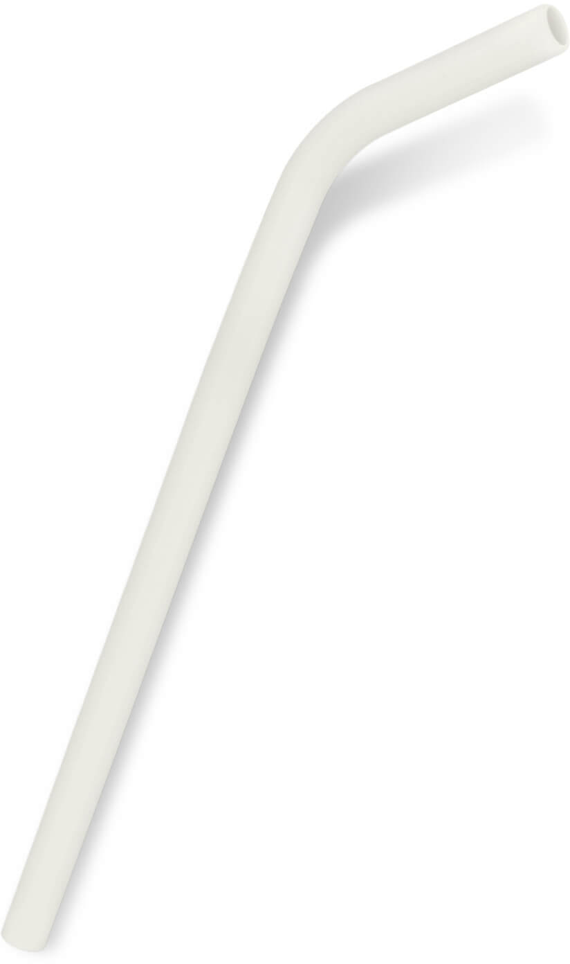 White Silicone Reusable Drinking Straw