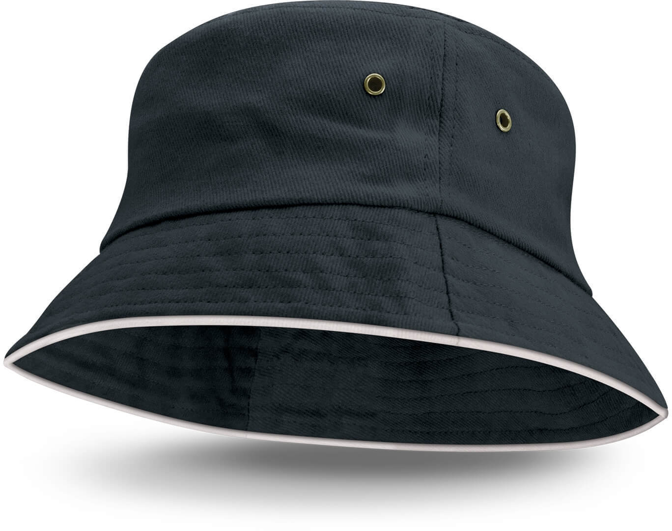 Navy Bondi Premium Bucket Hat - White Sandwich Trim