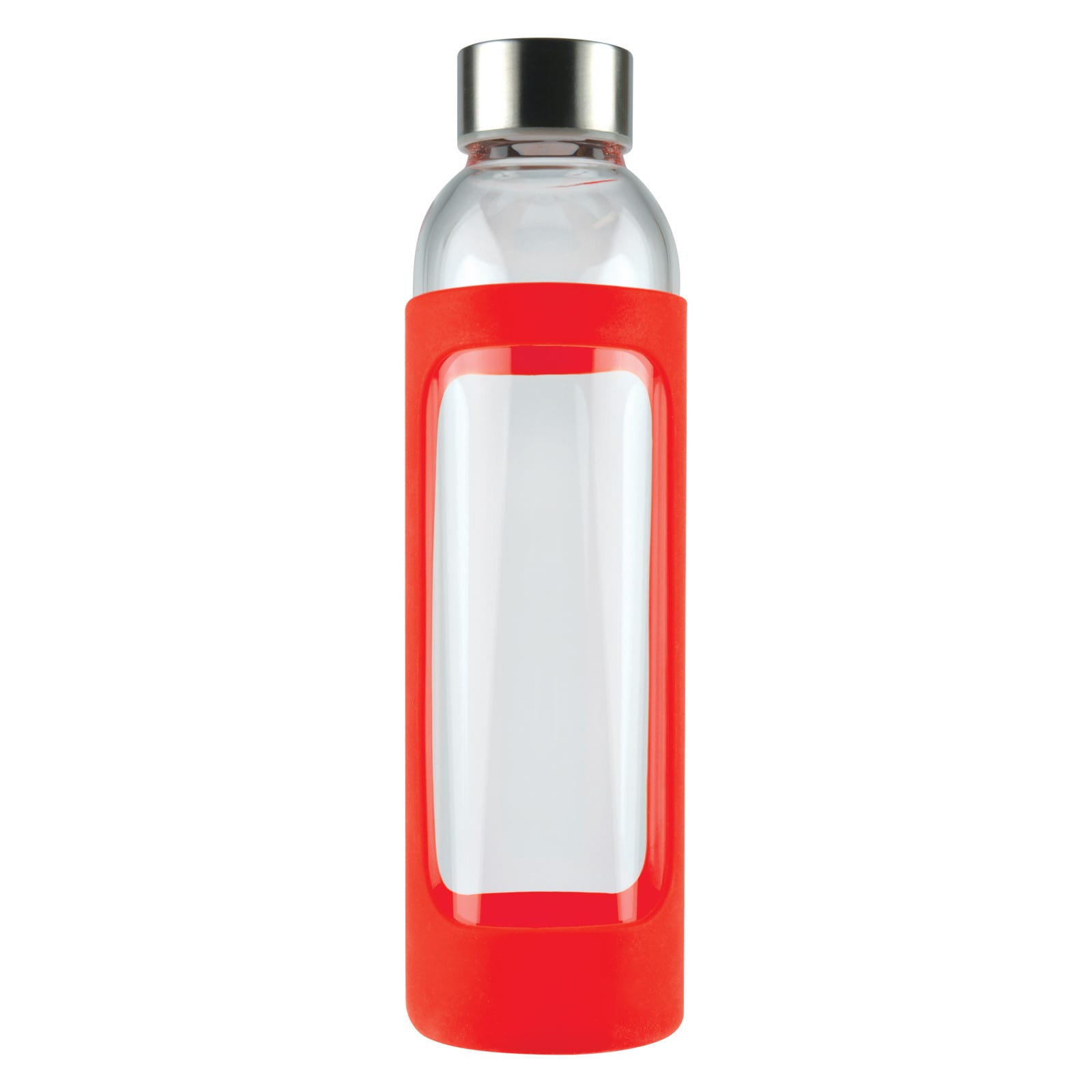 Red Caprice 550 ml Glass Drink Bottle with Silicone Sleeve 