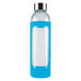 Light Blue Caprice 550 ml Glass Drink Bottle with Silicone Sleeve 