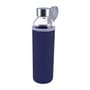 Dark Blue Caprice 570 ml Glass Drink Bottle with Neoprene Sleeve