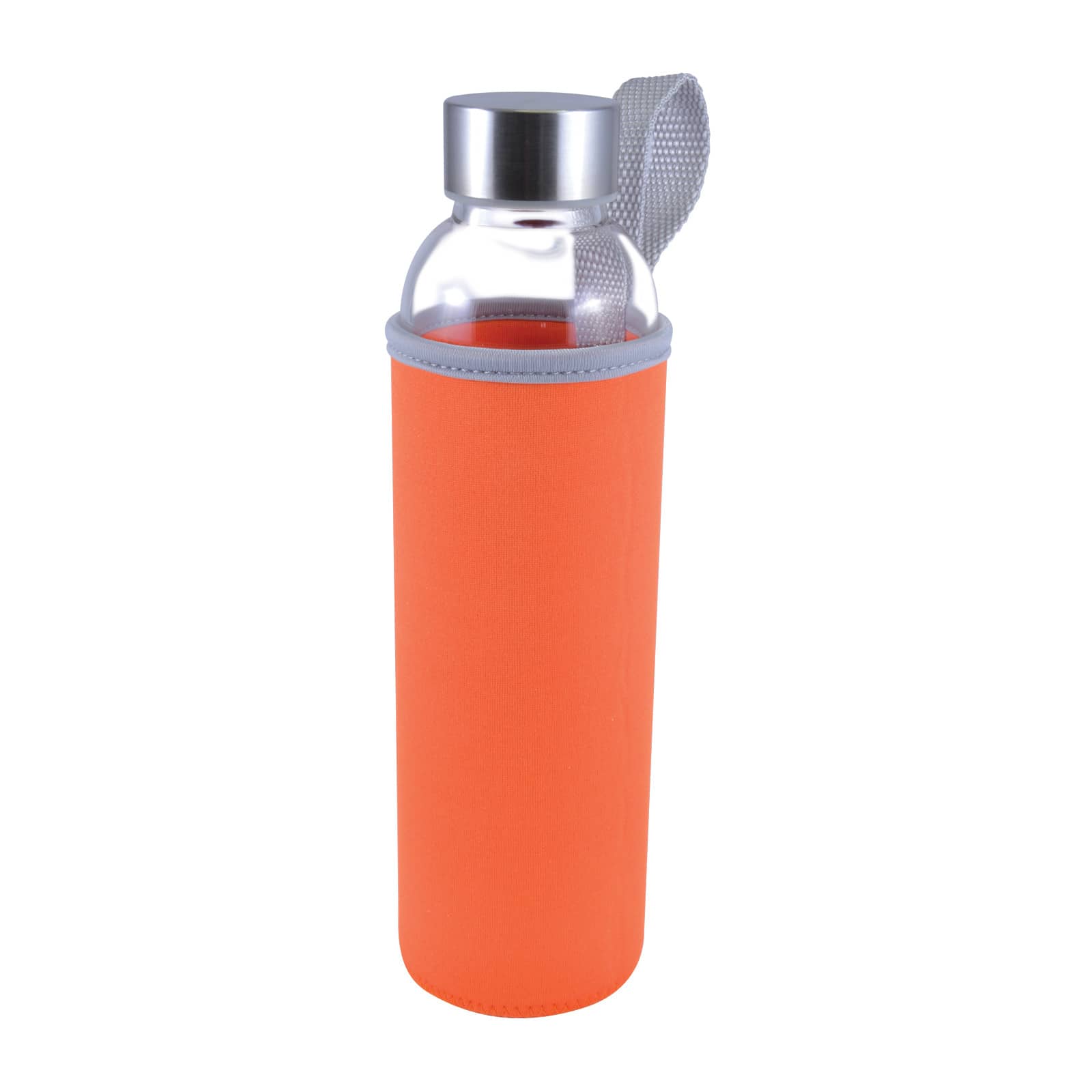 Orange Caprice 570 ml Glass Drink Bottle with Neoprene Sleeve