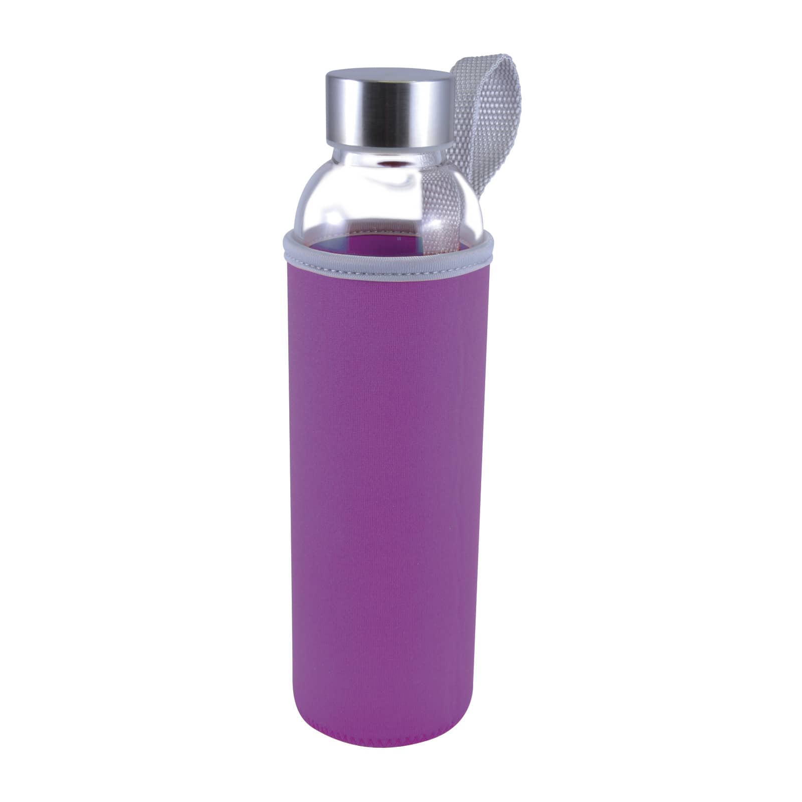 Purple Caprice 570 ml Glass Drink Bottle with Neoprene Sleeve