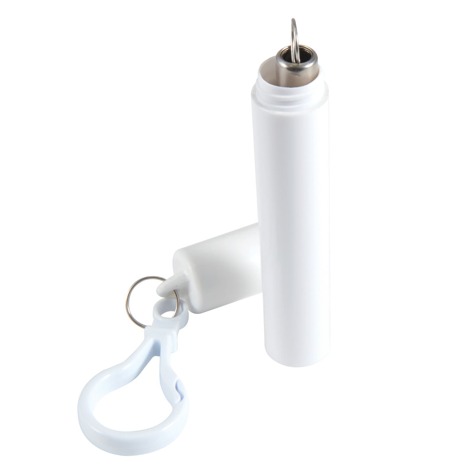 White Telescopic Stainless Steel Straw (carabiner)