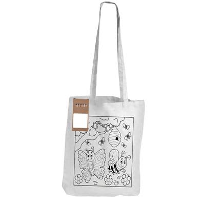 White Cotton Bag with Colouring Pencils