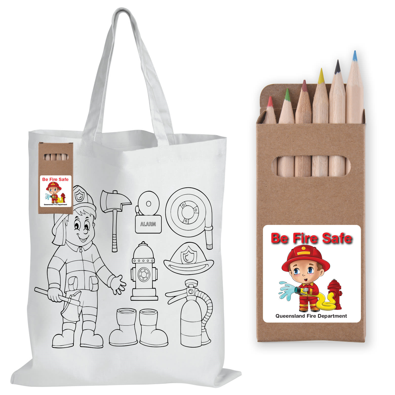 Colouring in Cotton Bag with Colouring Pencils