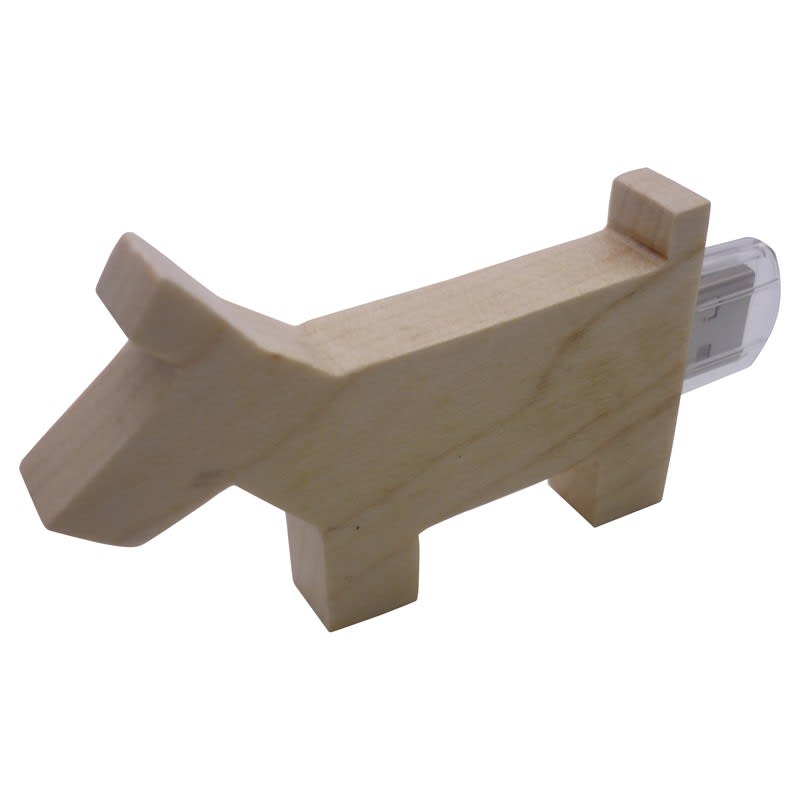 Dog Shape Wooden USB drive