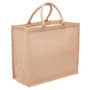 Natural/Natural Eco Jute Tote with wide gusset