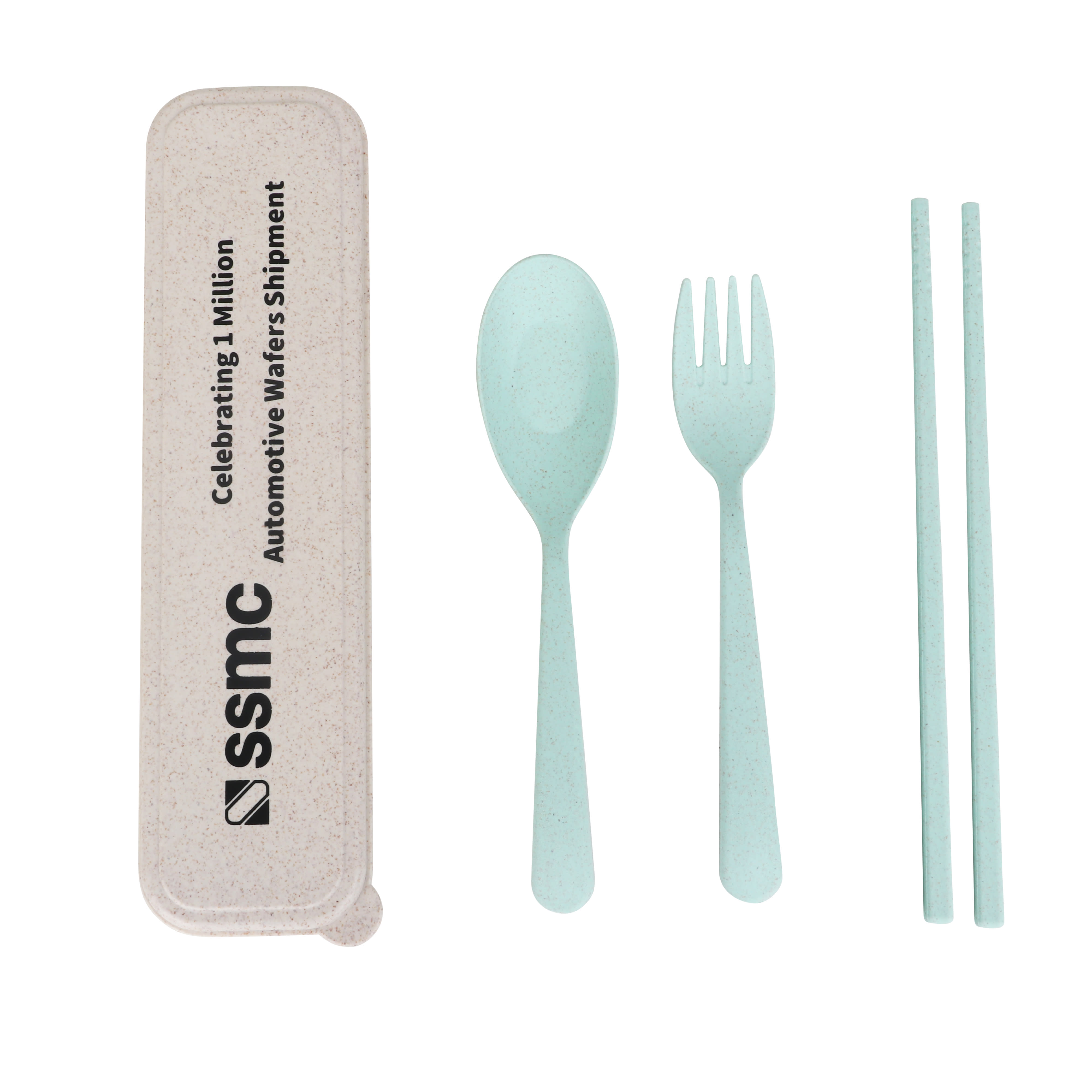 Green Wheat Straw Eco Cutlery Utensil Set