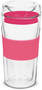 Pink 350ml Double Wall Glass Cup