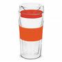 Orange 350ml Double Wall Glass Cup