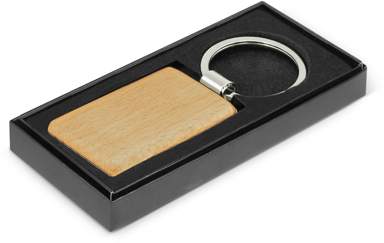 Beech Wood Key Ring - Rectangle