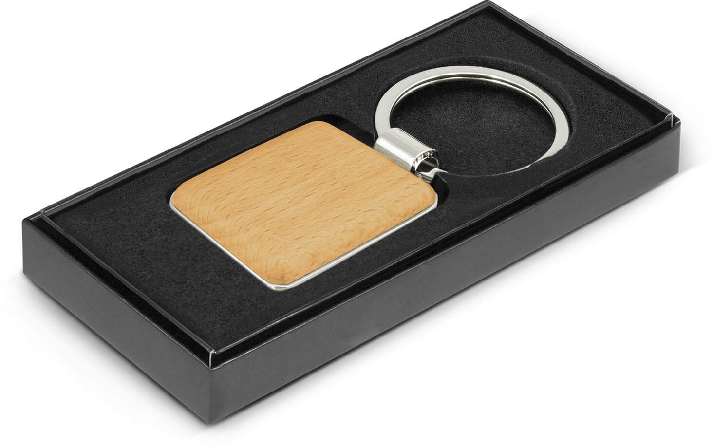 Beech Wood Key Ring - Square