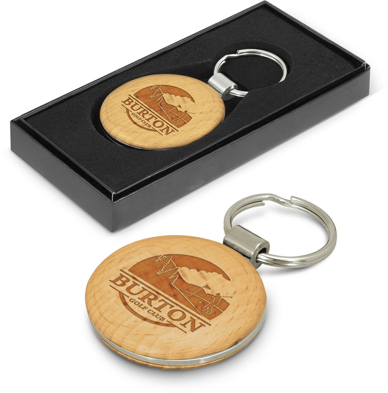 Beech Wood Key Ring - Round