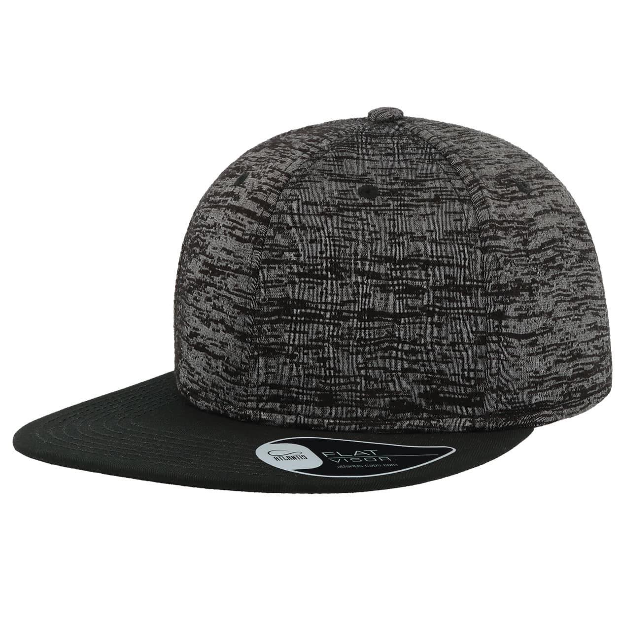 Black Heather/Black Boost Flat Peak Cap