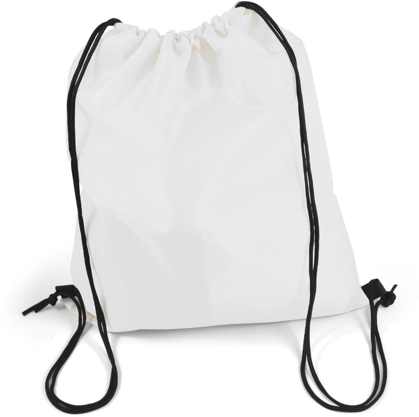 White Presto Drawstring Bag with Pocket