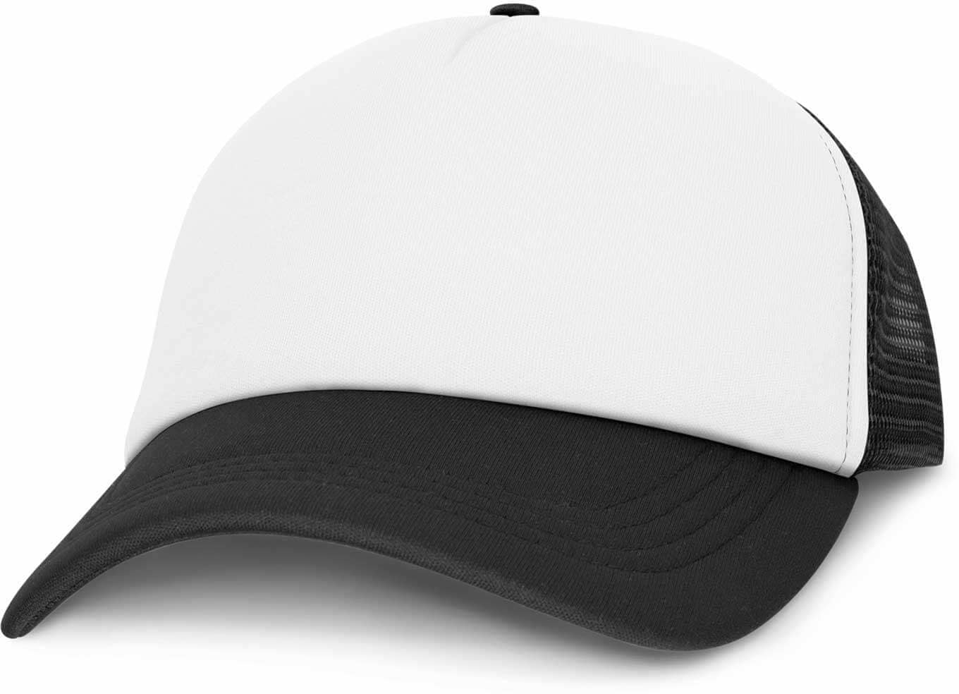 White/Black Cruise Premium Mesh Trucker Cap - White Front