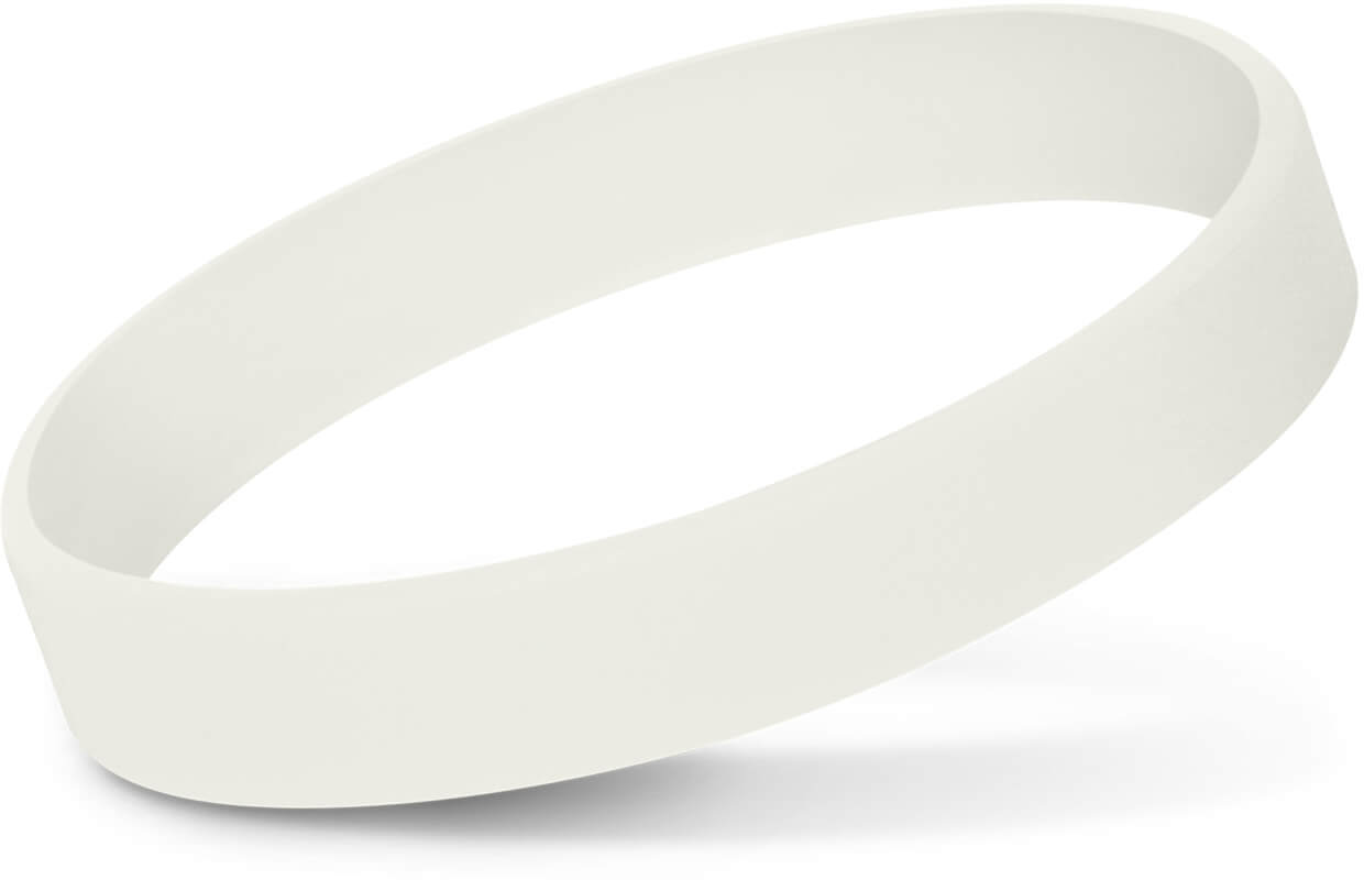 Translucent White Silicone Wrist Band - Glow in the Dark