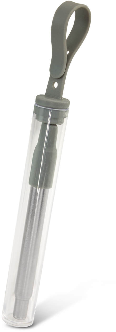 Grey Telescopic Straw with Case