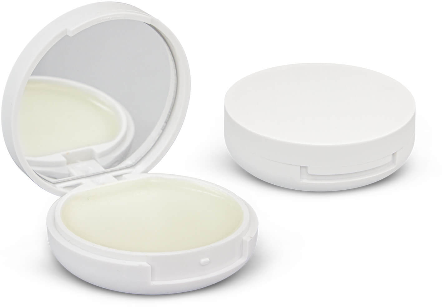 White Compact Mirror and Lip Balm