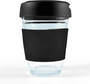 Black Vienna Glass Coffee Cup / Flip Lid