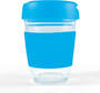 Light Blue Vienna Glass Coffee Cup / Flip Lid