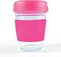 Pink Vienna Glass Coffee Cup / Flip Lid