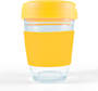 Yellow Vienna Glass Coffee Cup / Flip Lid