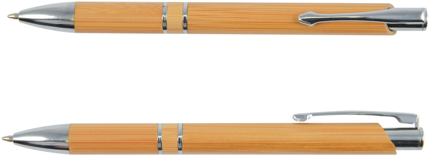 Natural/Silver Napier Bamboo Pen