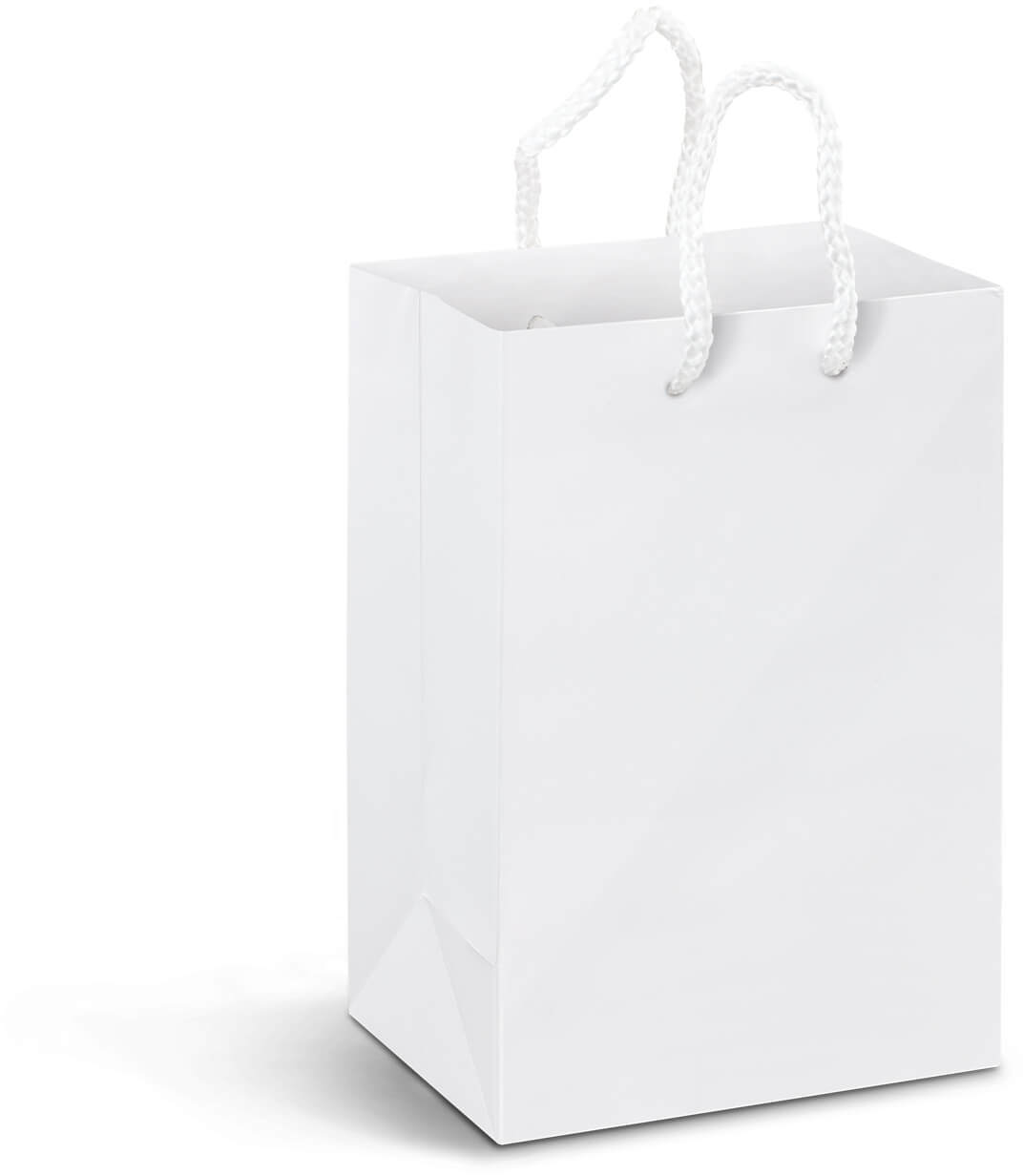 White Small Laminated Paper Carry Bag - Full Colour