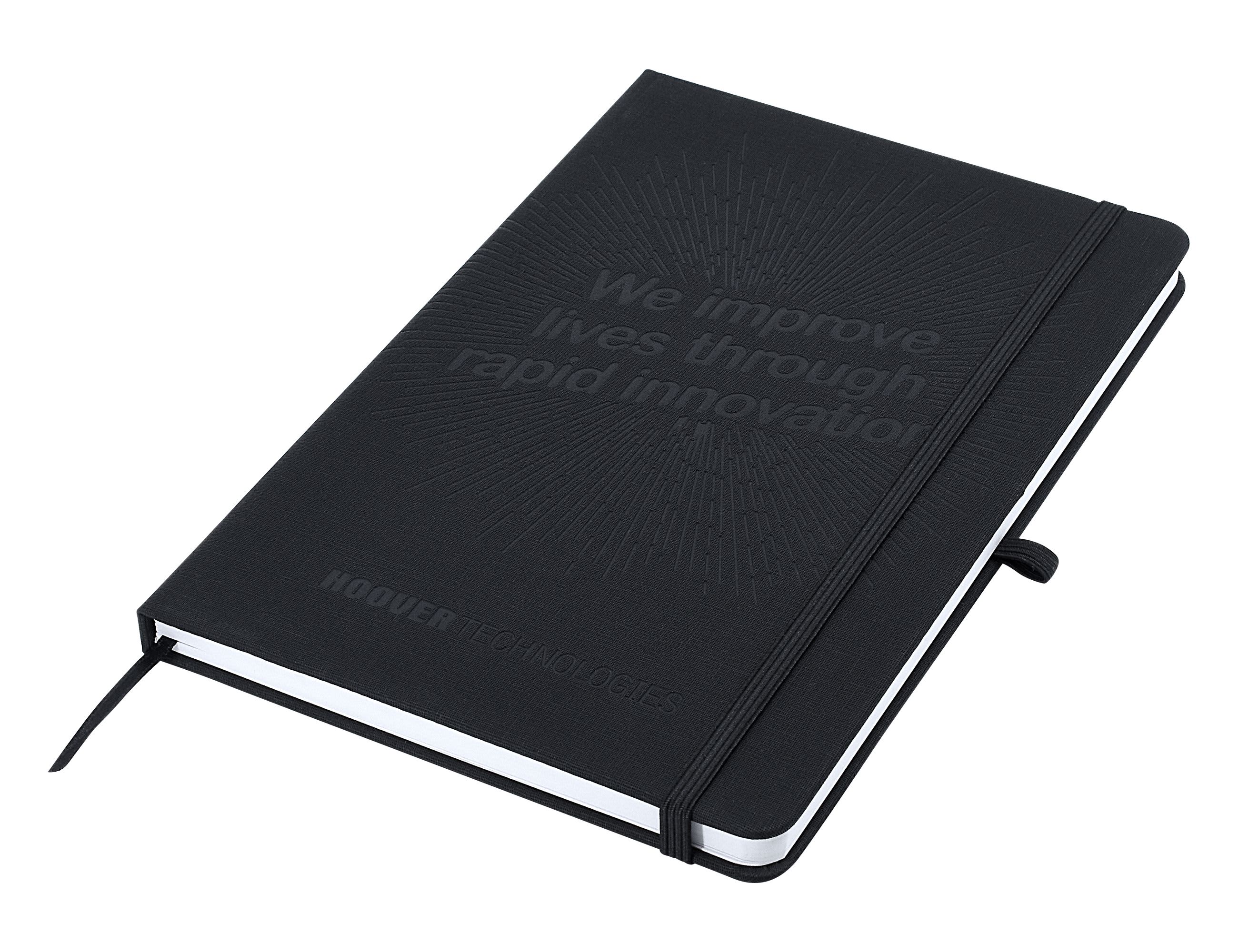 Black DYO Deboss Linen Notebook A5 - Air Freight