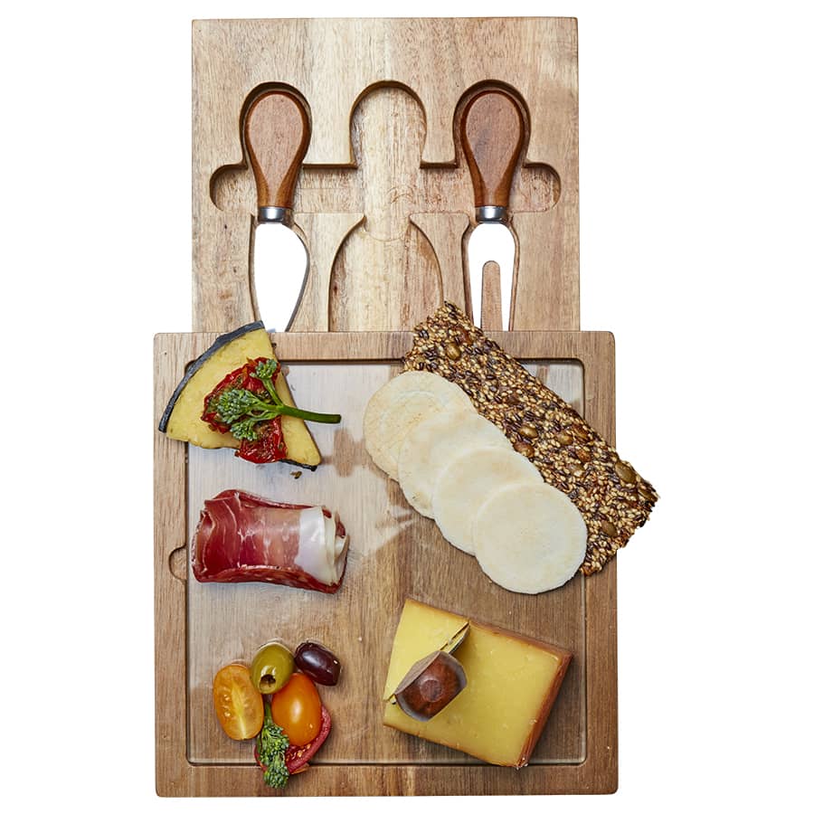 Braemar Glass Cheese Board &amp; Knife Set