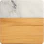 Natural And White Marble and Bamboo Coaster