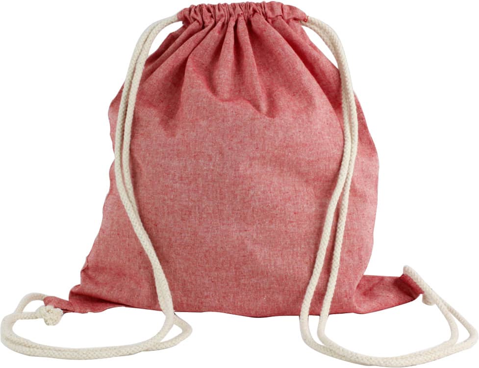 Red Melange Custom Dyed Drawstring Bag