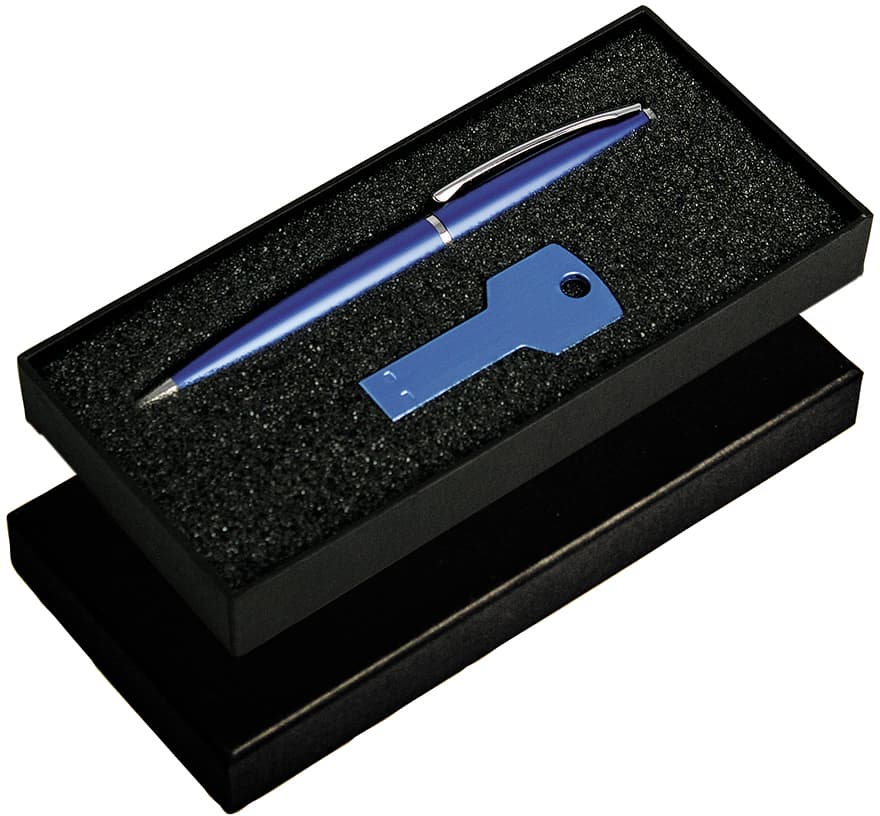 Blue Gift Set with Key USB &amp; Grobisen Pen