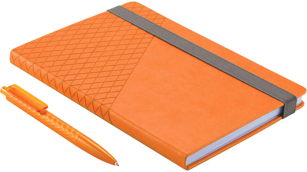 Orange Geo Notebook and Pen Set